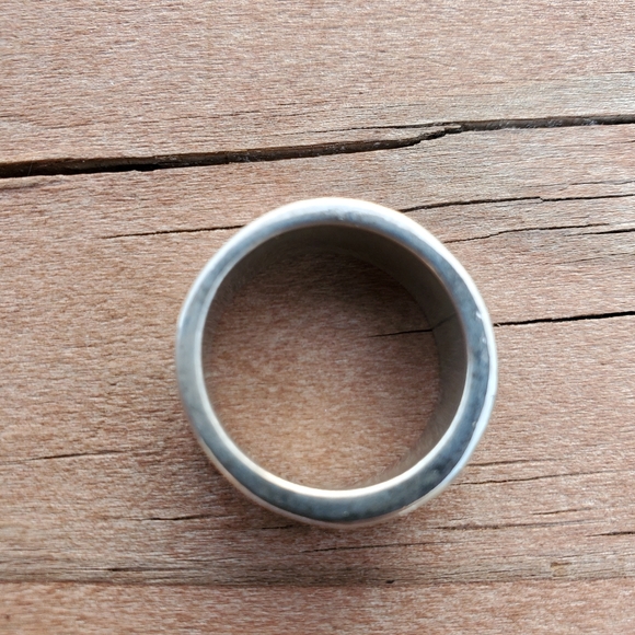 Handmade Enamal & Sterling Silver Ring- Midnight/Aqua (Size  6 1/2) - Picture 5 of 6